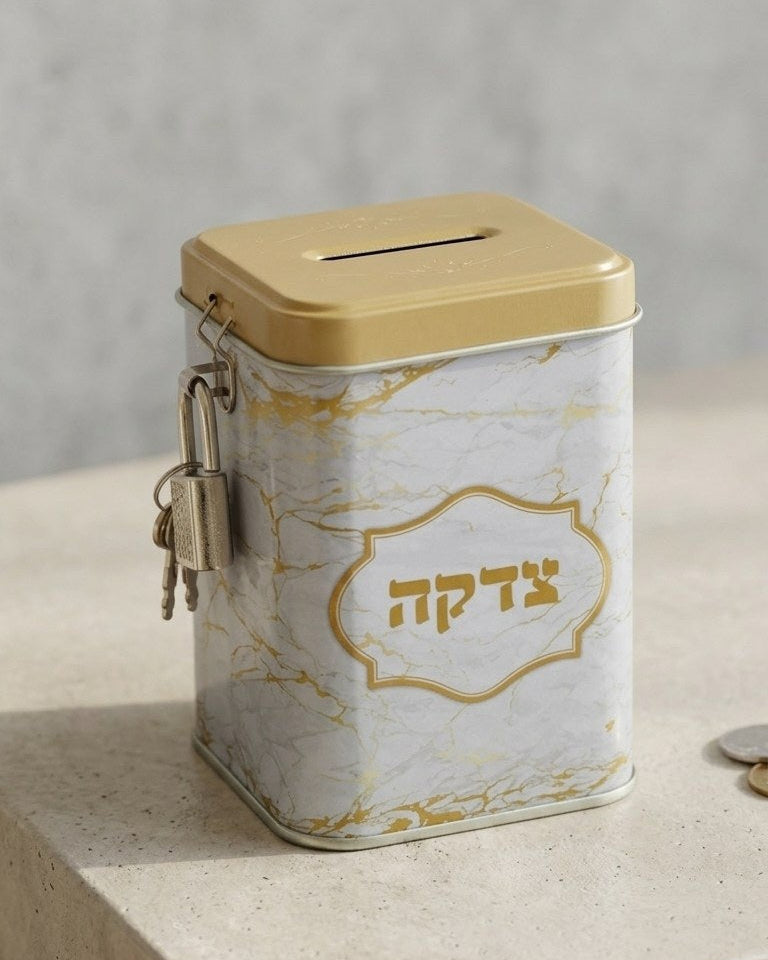 קופת צדקה פח שיש זהב