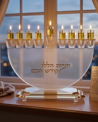 חנוכיה קריסטל מהודרת הנרות הללו
