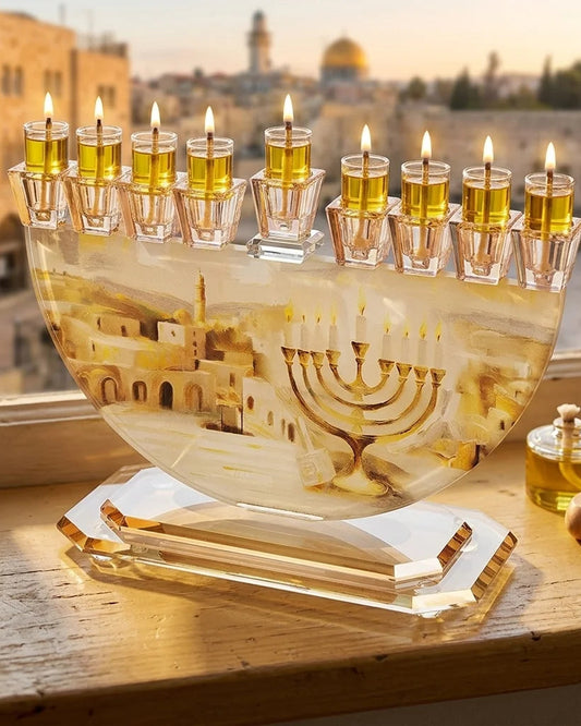 חנוכיה קריסטל מהודרת דגם אומנותי