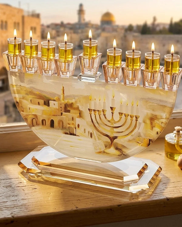 חנוכיה קריסטל מהודרת דגם אומנותי