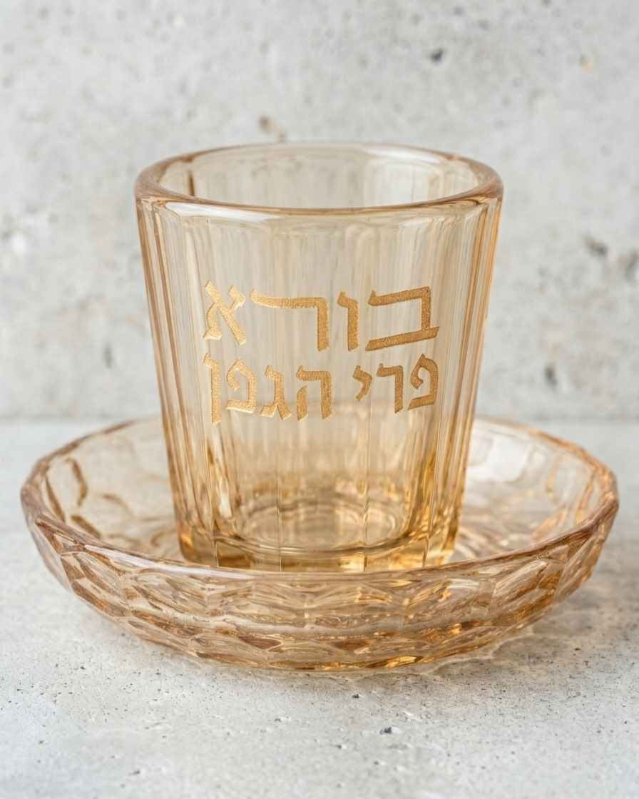 גביע קידוש קריסטל גוון מייפל