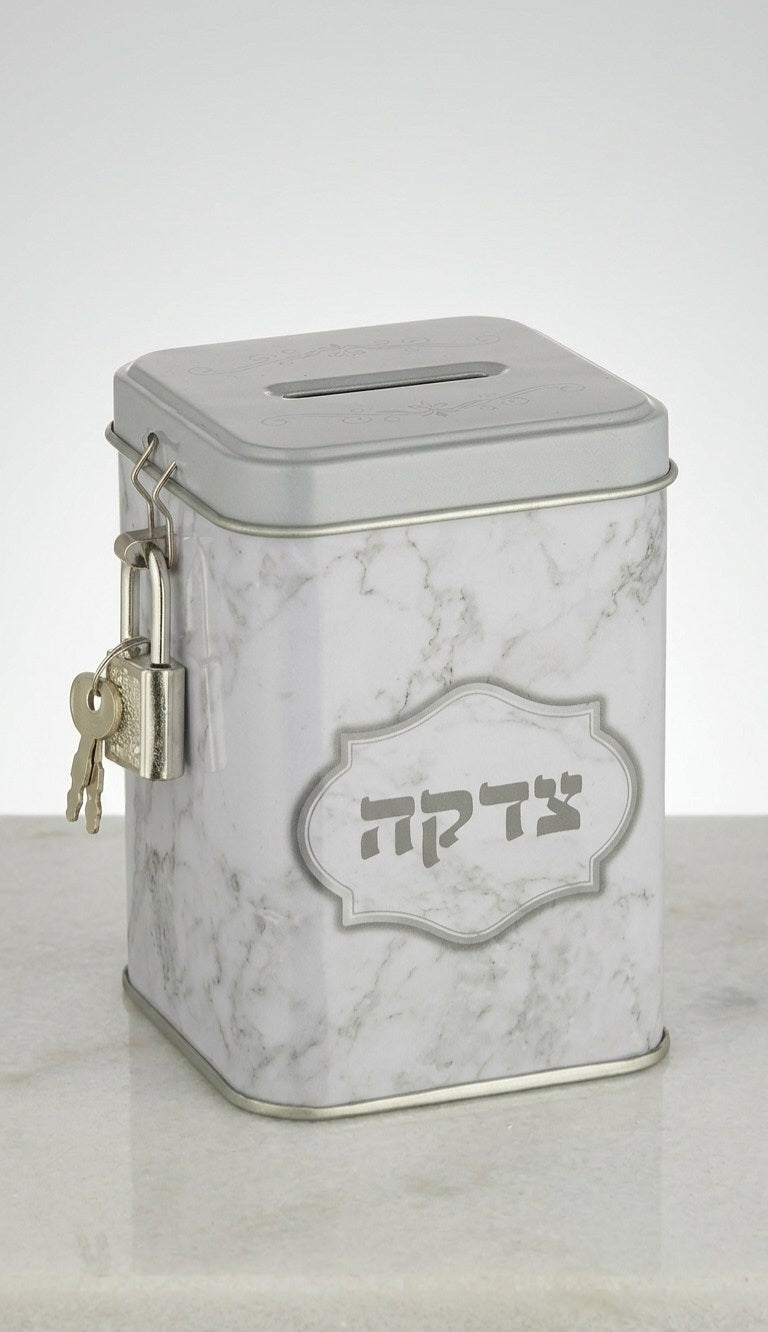 קופת צדקה פח שיש אפור