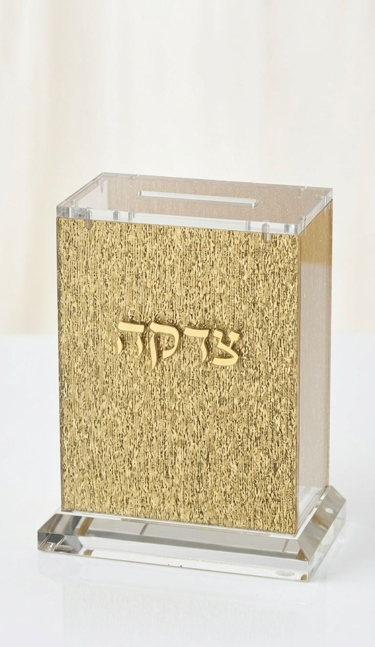 קופת צדקה אקריליק נצנצים